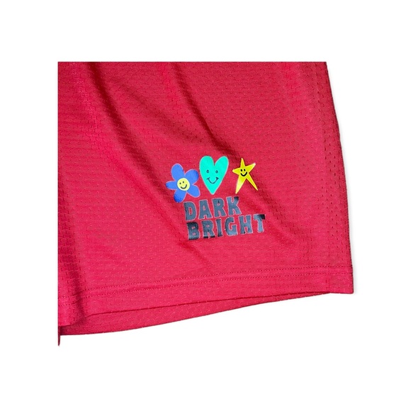 DARKBRIGHT Red Standard Fit Mesh Sports Shorts - Picture 2 of 4